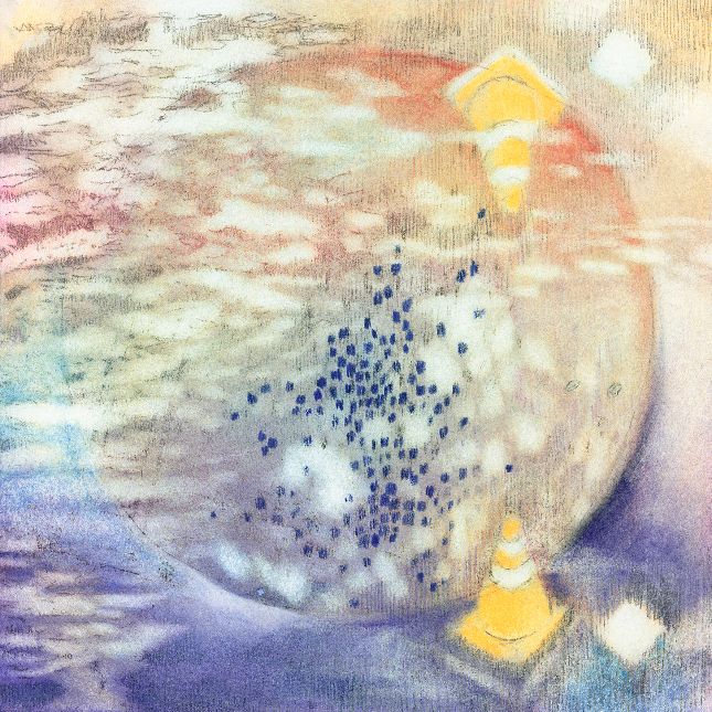Reflective Sphere Oil Pastel And Soft Pastel On Paper 23cm X 23cm