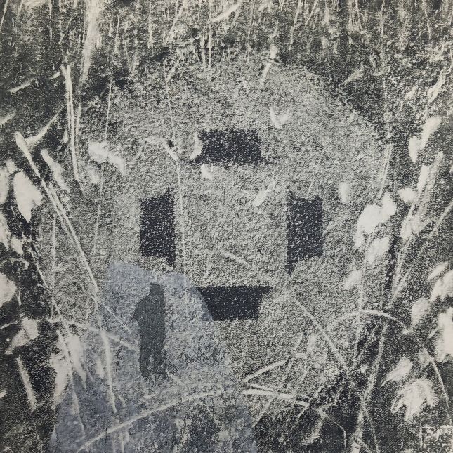 Thinking In A Sphere 23cm X 23cm Monotype And Collage On 640gsm Paper