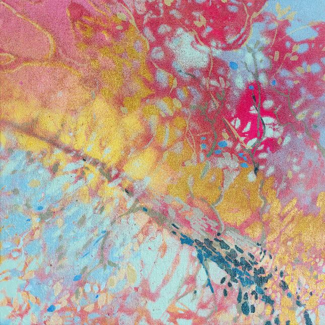 Tree Branches 20cm X 20cm Acrylic Paint And Spray Paint On Canvas Board
