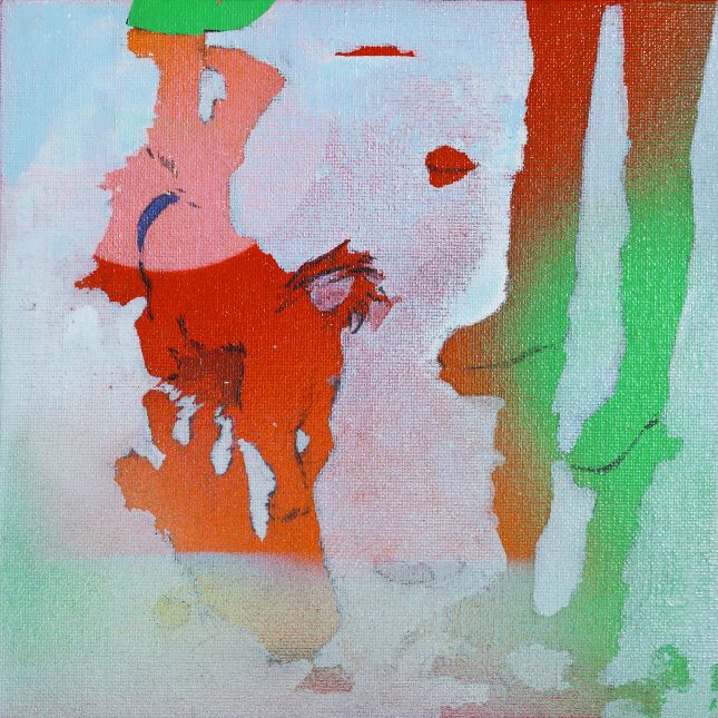Rained While Walking Acrylic And Spray Paint On Canvas Board20cm X 20cm